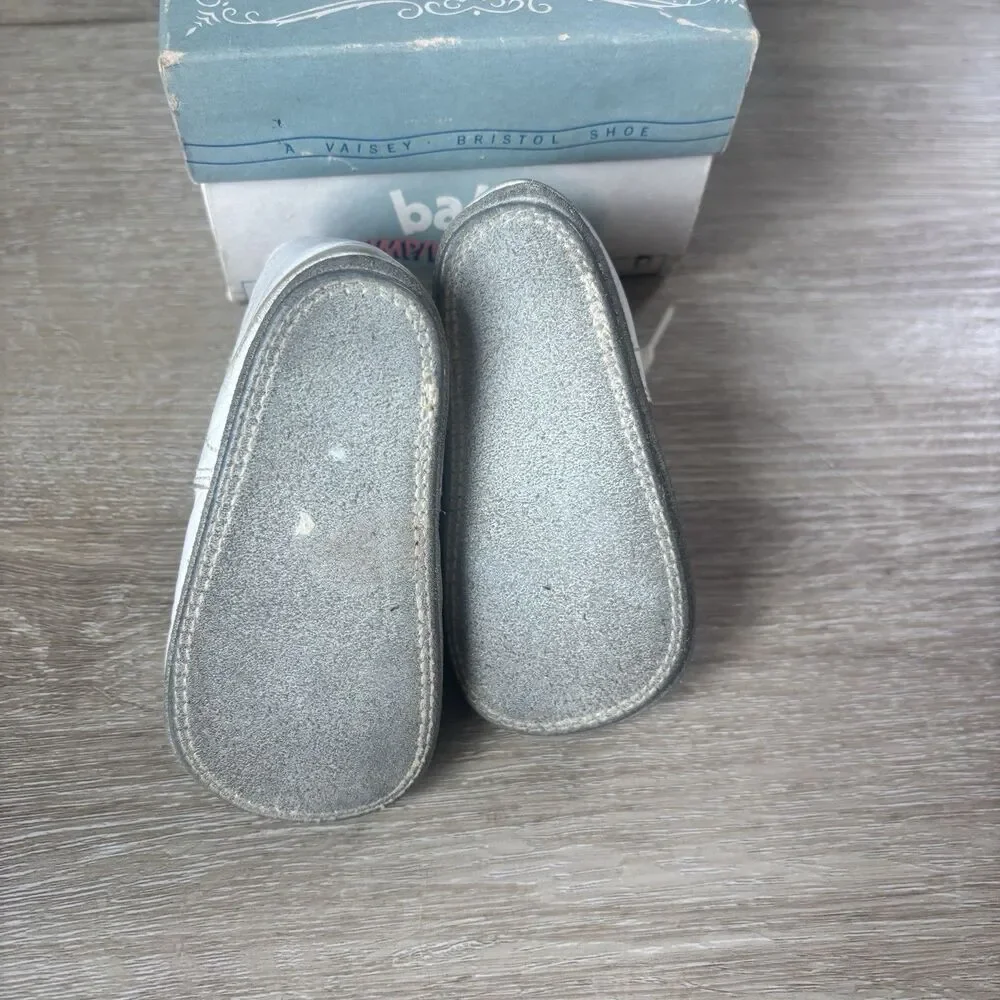 Vintage Baby Jumping Jacks Vaisey Bristol White Leather Shoes Size 3 D Boxed 50s